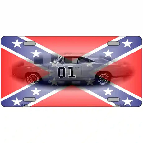 Confederate Flag Charger Metal Novelty License Plate 24" x 12" (LLP)