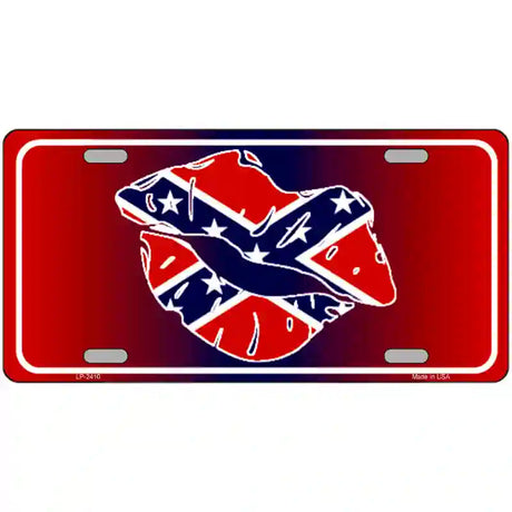 Rebel Kiss Metal Novelty License Plate 24" x 12" (LLP)