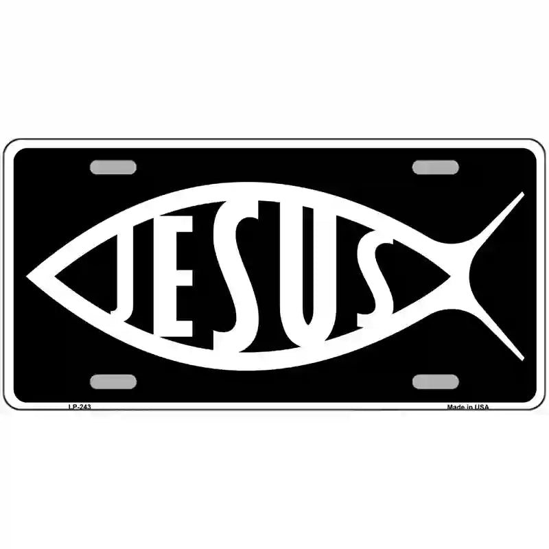 Jesus Fish Metal Vanity Novelty License Plate 24" x 12" (LLP)