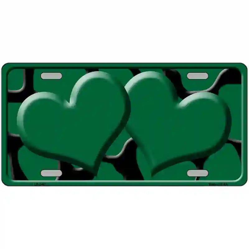 Green Black Giraffe Green Centered Hearts Novelty License Plate 24" x 12" (LLP)