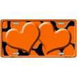 Orange Black Giraffe Orange Centered Hearts Novelty License Plate 24" x 12" (LLP)