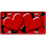 Red Black Giraffe Red Centered Hearts Novelty License Plate 24" x 12" (LLP)