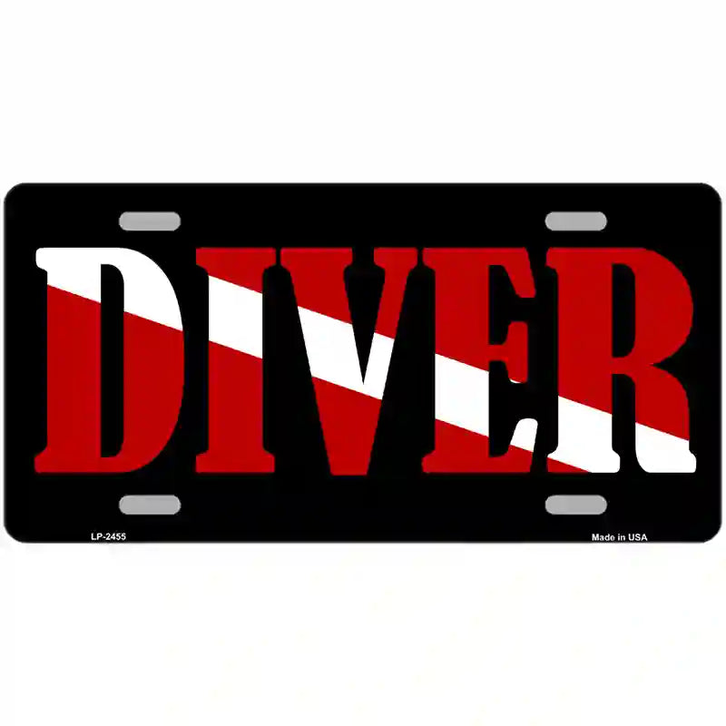 Scuba Diver Metal Novelty License Plate 24" x 12" (LLP)