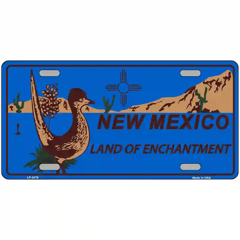 Roadrunner Blue New Mexico Metal Novelty License Plate 24" x 12" (LLP)