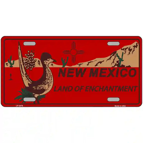 Roadrunner Red New Mexico Metal Novelty License Plate 24" x 12" (LLP)