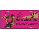 Roadrunner Pink New Mexico Metal Novelty License Plate 24" x 12" (LLP)