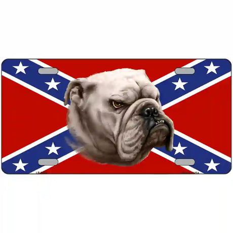 Confederate Flag Bulldog Metal Novelty License Plate 24" x 12" (LLP)