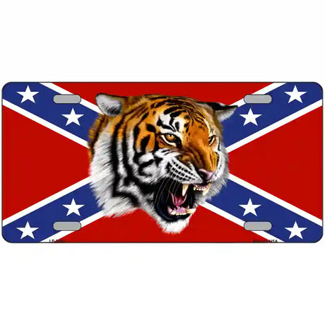 Confederate Flag Tiger Metal Novelty License Plate 24" x 12" (LLP)