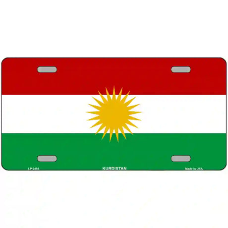 Kurdistan Flag Metal Novelty License Plate 24" x 12" (LLP)