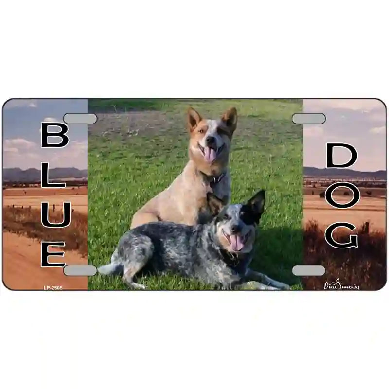 Blue Dog Metal Novelty License Plate 24" x 12" (LLP)