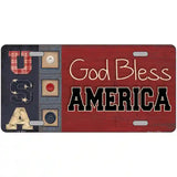 God Bless America Quilt Metal Novelty License Plate 24" x 12" (LLP)