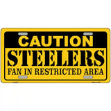 Caution Steelers Metal Novelty License Plate 24" x 12" (LLP)