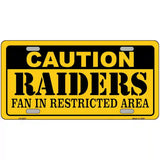 Caution Raiders Metal Novelty License Plate 24" x 12" (LLP)