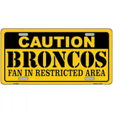 Caution Broncos Metal Novelty License Plate 24" x 12" (LLP)