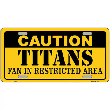 Caution Titans Metal Novelty License Plate 24" x 12" (LLP)