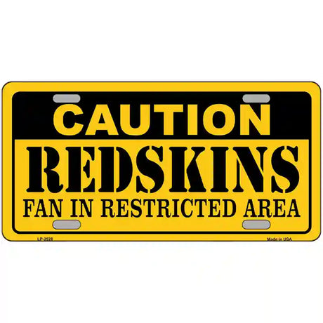 Caution Redskins Metal Novelty License Plate 24" x 12" (LLP)