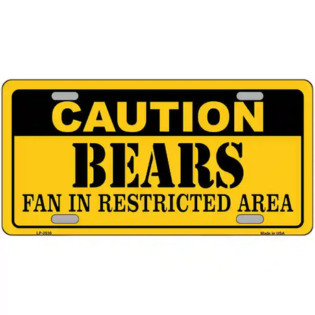 Caution Bears Metal Novelty License Plate 24" x 12" (LLP)