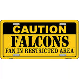 Caution Falcons Metal Novelty License Plate 24" x 12" (LLP)