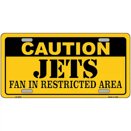 Caution Jets Metal Novelty License Plate 24" x 12" (LLP)