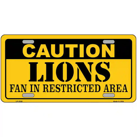 Caution Lions Metal Novelty License Plate 24" x 12" (LLP)