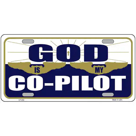 God Is My Co-Pilot Metal Novelty License Plate 24" x 12" (LLP)