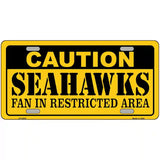 Caution Seahawks Metal Novelty License Plate 24" x 12" (LLP)