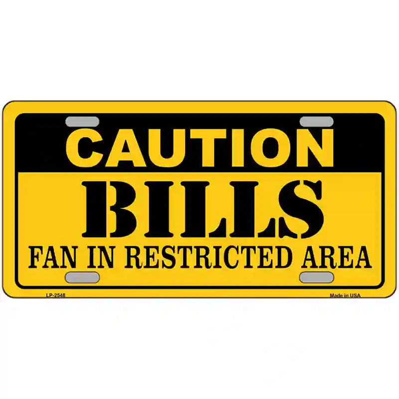 Caution Bills Metal Novelty License Plate 24" x 12" (LLP)