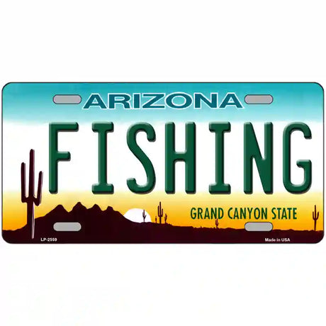 Fishing Arizona Metal Novelty License Plate 24" x 12" (LLP)