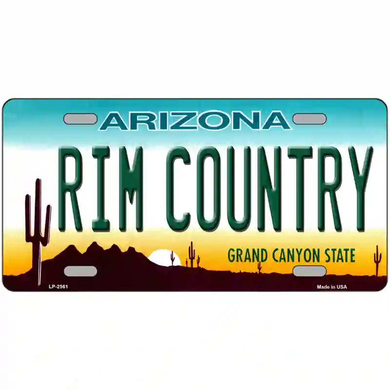 Rim Country Arizona Metal Novelty License Plate 24" x 12" (LLP)