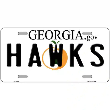 Hawks Georgia Novelty State Metal License Plate 24" x 12" (LLP)