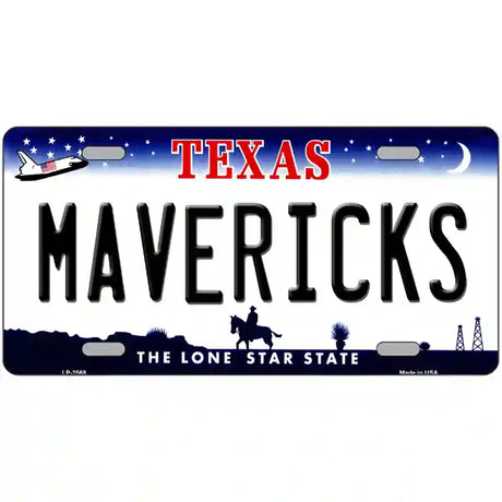 Mavericks Texas Novelty State Metal License Plate 24" x 12" (LLP)