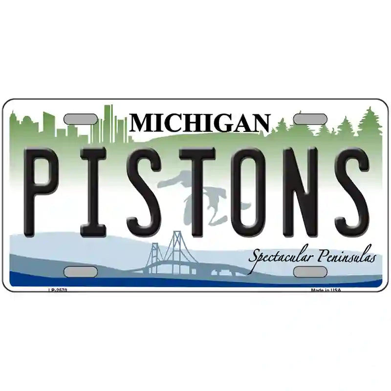 Pistons Michigan Novelty State Metal License Plate 24" x 12" (LLP)