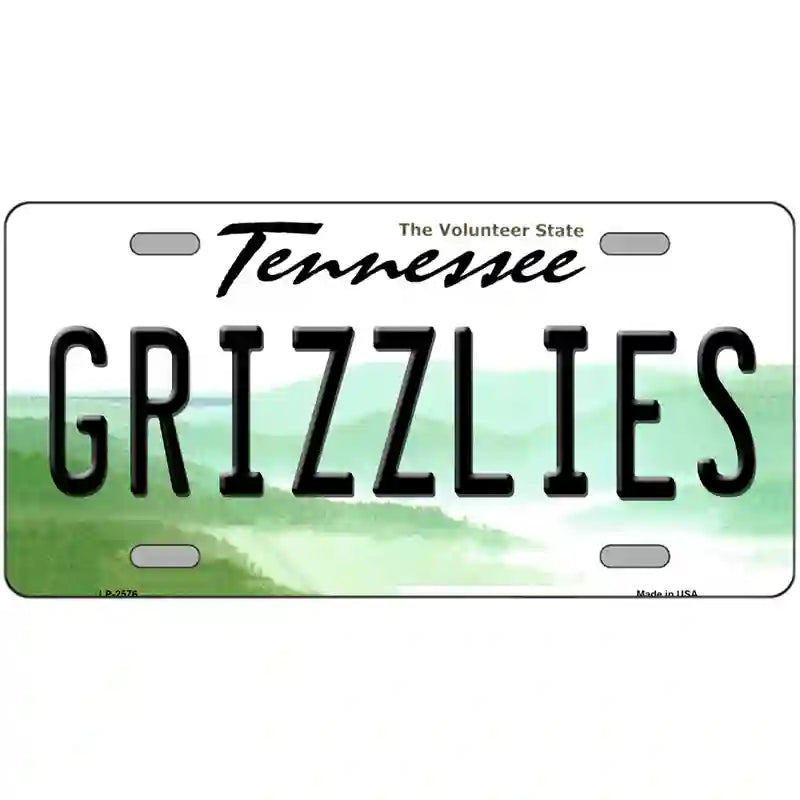 Grizzlies Tennessee Novelty State Metal License Plate 24" x 12" (LLP)