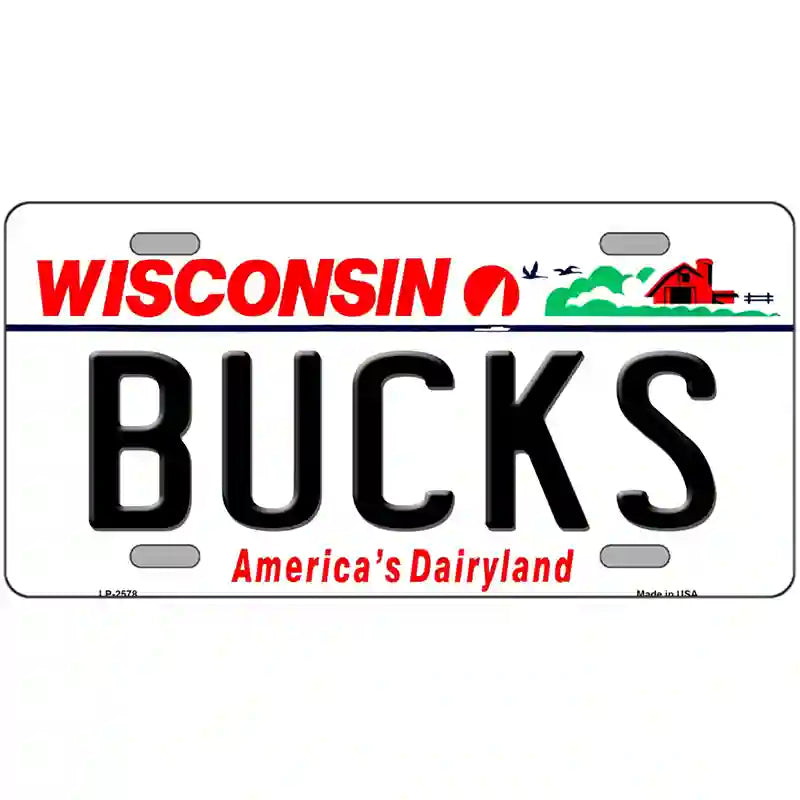 Bucks Wisconsin Novelty State Metal License Plate 24" x 12" (LLP)