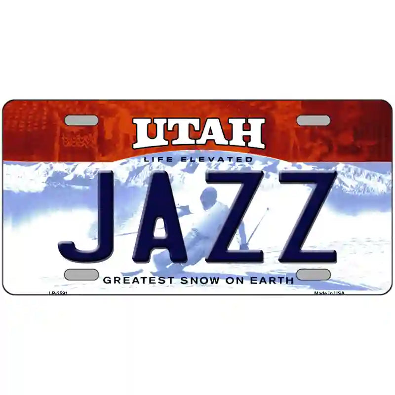 Jazz Utah Novelty State Metal Novelty License Plate 24" x 12" (LLP)