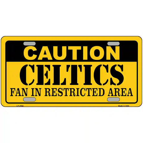 Caution Celtics Fan Metal Novelty License Plate 24" x 12" (LLP)