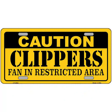 Caution Clippers Fan Metal Novelty License Plate 24" x 12" (LLP)