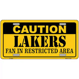 Caution Lakers Fan Metal Novelty License Plate 24" x 12" (LLP)