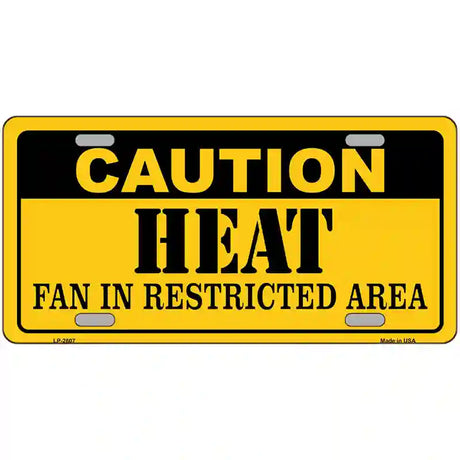 Caution Heat Fan Metal Novelty License Plate 24" x 12" (LLP)