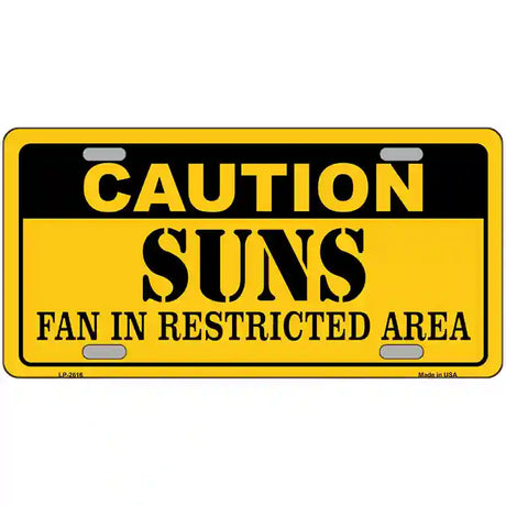 Caution Suns Fan Metal Novelty License Plate 24" x 12" (LLP)