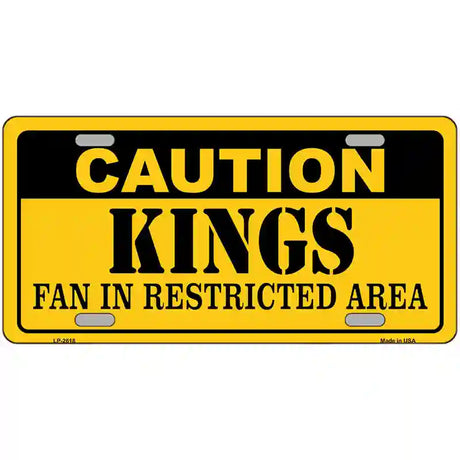 Caution Kings Fan Metal Novelty License Plate 24" x 12" (LLP)