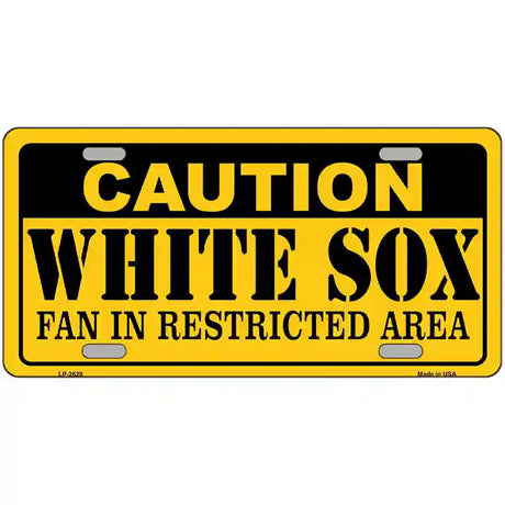 Caution White Sox Fan Metal Novelty License Plate 24" x 12" (LLP)