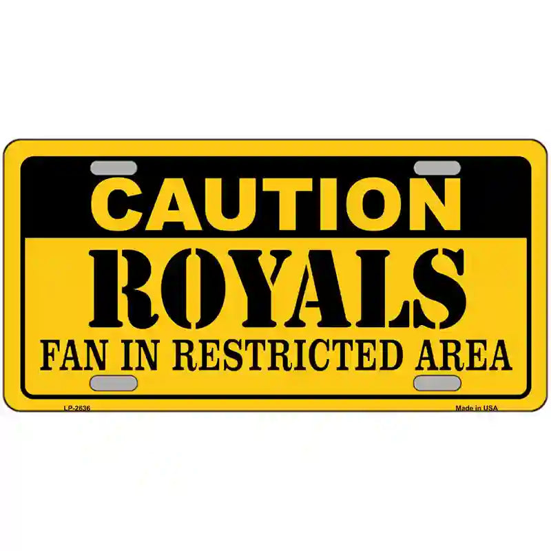 Caution Royals Fan Metal Novelty License Plate 24" x 12" (LLP)