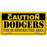 Caution Dodgers Fan Metal Novelty License Plate 24" x 12" (LLP)