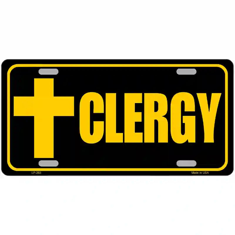 Clergy Vanity Metal Novelty License Plate 24" x 12" (LLP)