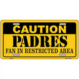 Caution Padres Fan Metal Novelty License Plate 24" x 12" (LLP)