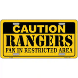 Caution Rangers Fan Metal Novelty License Plate 24" x 12" (LLP)