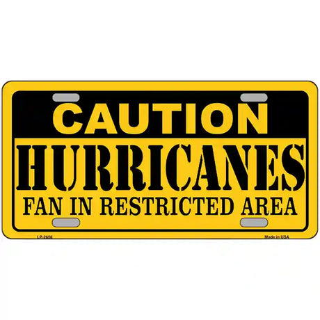 Caution Hurricanes Metal Novelty License Plate 24" x 12" (LLP)