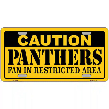 Caution Panthers Hockey Metal Novelty License Plate 24" x 12" (LLP)