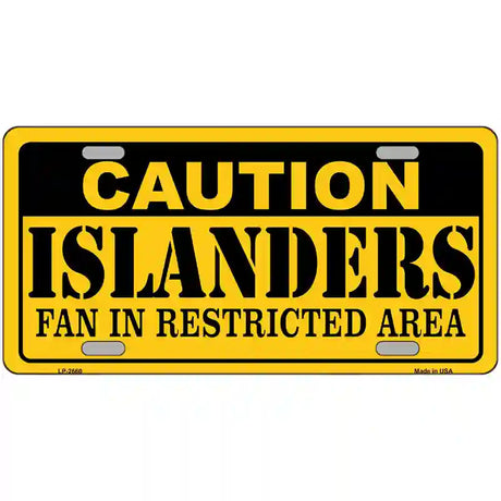 Caution Islanders Metal Novelty License Plate 24" x 12" (LLP)